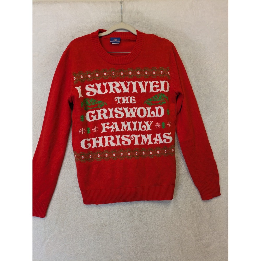 National Lampoon's Christmas Vacation Sweater Men's XS Red Griswold Holiday Knit